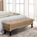Ver imagem 4 de Puff Recamier Retrô Luis Xv Captonê para Quarto Vicenza 195cm Suede Bege S04 - D'Rossi