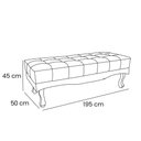 Ver imagem 2 de Puff Recamier Retrô Luis Xv Captonê para Quarto Vicenza 195cm Suede Bege S04 - D'Rossi