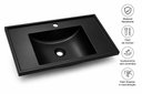 Ver imagem 2 de Pia Lavatorio para Banheiro 60cm Lavabo Plastico Resistente Preto
