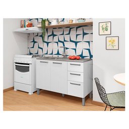 Balcão de Pia Mad Versalhes 120 Cm Branco Supremo - Kits Paraná - 4