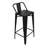 Kit 4 Banquetas Alta Bistro com Encosto de Aço Industrial Tolix Iron Preta - 2