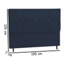 Ver imagem 2 de Cabeceira Estofada Box Casal King Size Encosto para Cama Civic 195x126 Cm Azul Marinho