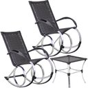 Ver imagem 1 de Cadeiras de Balanço e Mesa de Centro para Área, Edícula, Jardim e Decoração Fibra Sintética Trama Or