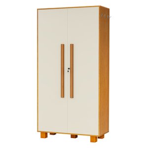 Armário Multiuso Organizador Laundry em Mdf 194cm – 2 Portas:naturale/ Off White