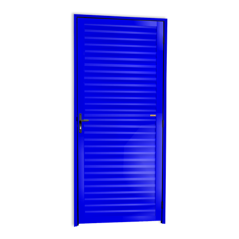 Porta Veneziana Alumínio 86 Esq. Azul Brimak