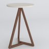 Mesa de Cabeceira Lateral Tripé Redonda Integra Finger Amadeirado/Off White - 1