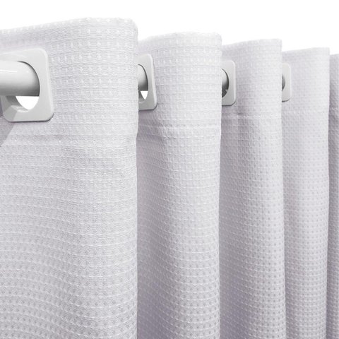 Cortina 2,80x2,30 Sala Quarto Cozinha Tecido Piquet Cor: Branco