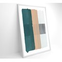 Ver imagem 2 de Quadro Abstrato Verde, Bege e Branco - 80x120 Cm - Adesivo Fotográfico