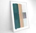 Ver imagem 2 de Quadro Abstrato Verde, Bege e Branco - 80x120 Cm - Adesivo Fotográfico