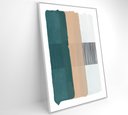 Ver imagem 3 de Quadro Abstrato Verde, Bege e Branco - 80x120 Cm - Adesivo Fotográfico