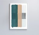 Ver imagem 1 de Quadro Abstrato Verde, Bege e Branco - 80x120 Cm - Adesivo Fotográfico