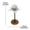 Ver imagem 2 de Castiçal Artesanal De Ferro Para Mesa De Jantar Com Vela Redonda - Branco