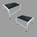 Ver imagem 4 de Kit 2 Escadinha Para Maca 1 Degrau Esmaltada Branca Medcombo