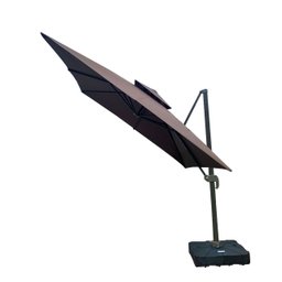 Ombrelone Guarda Sol Java Aluminio Marrom Café 2,5 X 2,5 C/ Base 100l - 3