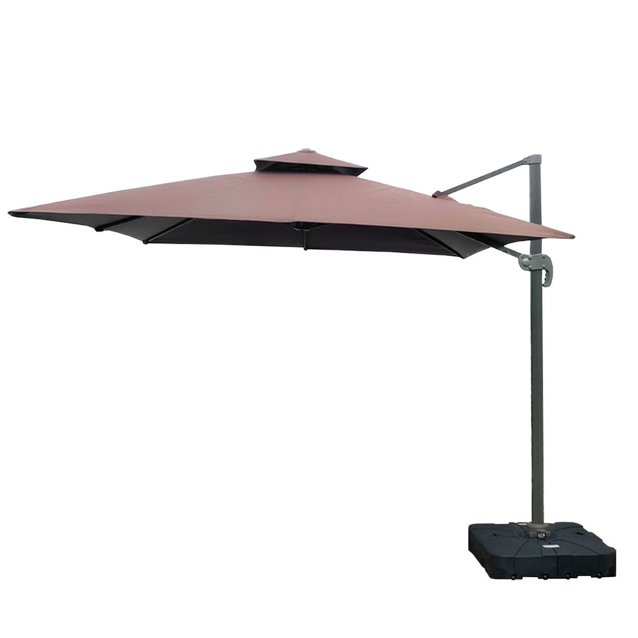 Ombrelone Guarda Sol Java Aluminio Marrom Café 2,5 X 2,5 C/ Base 100l - 13