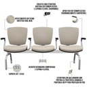 Ver imagem 4 de Cadeira Longarina 3 Lugares Aeroporto Recepção Cromado Baixa Flexi P03 Vinil Bege - lyam Lyam Decor