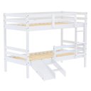 Ver imagem 1 de Beliche Solteiro Infantil Slim e Mini Escada/escorregador Madeira Maciça Branco Housin