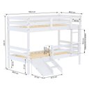 Ver imagem 5 de Beliche Solteiro Infantil Slim e Mini Escada/escorregador Madeira Maciça Branco Housin