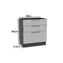 Ver imagem 2 de Balcão de Cozinha Amsterdam Ph 3133 C/ 3 Gavetas e Divisor de Talheres S/ Tampo 80cm Avela - Herval