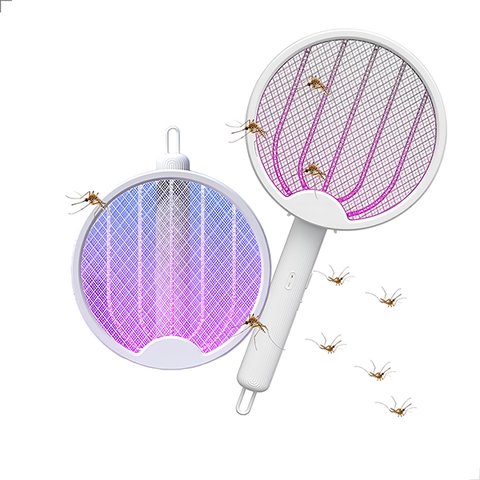 Raquete Elétrica Anti Mosquitos 4 em 1 Funções Manual Portátil e Modo Uv Inteligente