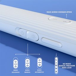 Raquete Elétrica Anti Mosquitos 4 em 1 Funções Manual Portátil e Modo Uv Inteligente - 6
