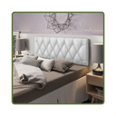 Ver imagem 1 de Cabeceira Almofadada para Cama Box Suspensa Paris 1,40 X 55 Branco Corino