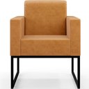 Ver imagem 6 de Kit 04 Poltronas Decorativas Sala Base fixa Metal Helô L02 Couríssimo Whisky - Lyam Decor