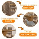 Ver imagem 6 de Mesa Sala de Jantar Aster 180cm e 6 Cadeiras Safira Moderna Veludo Capuccino Off White Imbuia