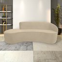 Ver imagem 1 de Sofá Decorativo 3 Lugares 210cm Abby Encosto Direito Curvo Veludo Creme G15 - Gran Belo
