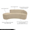Ver imagem 3 de Sofá Decorativo 3 Lugares 210cm Abby Encosto Direito Curvo Veludo Creme G15 - Gran Belo