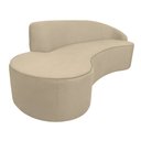 Ver imagem 2 de Sofá Decorativo 3 Lugares 210cm Abby Encosto Direito Curvo Veludo Creme G15 - Gran Belo