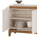 Ver imagem 7 de Balcão Buffet para Sala de Jantar 3 Portas 139cm Alice D04 Freijó/off White - Mpozenato