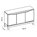 Ver imagem 4 de Balcão Buffet para Sala de Jantar 3 Portas 139cm Alice D04 Freijó/off White - Mpozenato