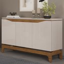 Ver imagem 2 de Balcão Buffet para Sala de Jantar 3 Portas 139cm Alice D04 Freijó/off White - Mpozenato