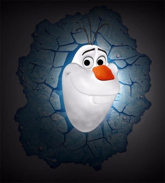 Luminária 3d Olaf Frozen 3d Deco Light Led - 2