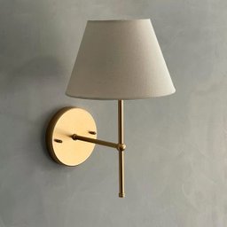 Arandela Luminária de Parede Microfone Dourado Bivolt de Alumínio com Cúpula Bege Ref 19 - 4