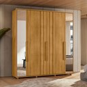 Ver imagem 1 de Guarda-Roupa Casal 6 Portas 100% MDF com Espelhos e Pés Veronese Marrom/Cumaru