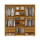 Ver imagem 5 de Guarda-Roupa Casal 6 Portas 100% MDF com Espelhos e Pés Veronese Marrom/Cumaru