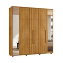 Ver imagem 3 de Guarda-Roupa Casal 6 Portas 100% MDF com Espelhos e Pés Veronese Marrom/Cumaru