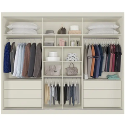 Guarda Roupa Casal 6 Gavetas com Espelho - Bragança-off White - Móveis Europa - 2