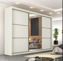 Ver imagem 1 de Guarda Roupa Casal 6 Gavetas com Espelho - Bragança-Off White - Móveis Europa