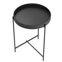 Ver imagem 1 de Mesa Lateral Redonda Couro Sintético 47x47x65 Decor Patrimar Preto