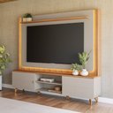 Ver imagem 1 de Painel Home para TV Sala de Estar Milano Canela Cinza Fosco 191cm