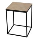 Ver imagem 3 de Kit 02 Mesas Lateral Anm6205m Anima Office Quadrada Tampo em Mdf Amadeirado Base em Ferro Preto