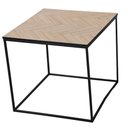 Ver imagem 2 de Kit 02 Mesas Lateral Anm6205m Anima Office Quadrada Tampo em Mdf Amadeirado Base em Ferro Preto