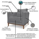 Ver mais imagens de Poltrona Decorativa Balli 1 Lugar Pes Madeira Linho Cinza Ezz Cinza