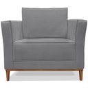 Ver imagem 4 de Poltrona Decorativa Balli 1 Lugar Pes Madeira Linho Cinza Ezz Cinza