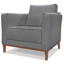 Ver imagem 6 de Poltrona Decorativa Balli 1 Lugar Pes Madeira Linho Cinza Ezz Cinza