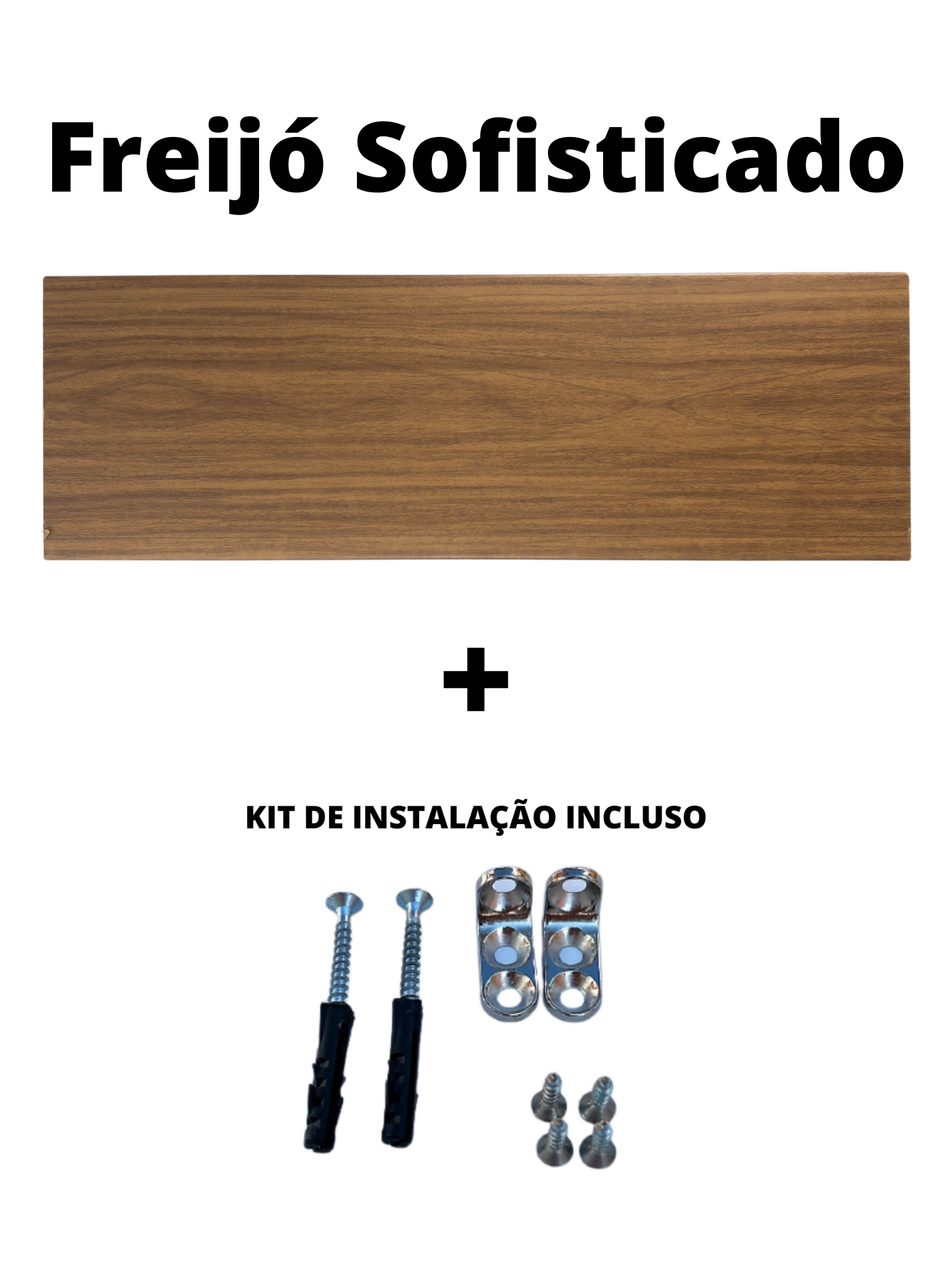 Kit 2 Prateleiras 100% MDF cor FREIJÓ 30x10x1,5cm + Suporte de instalação - 5