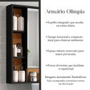 Ver imagem 2 de Armário Espelheira Olimpia com Porta para Banheiro Organização e Praticidade - Preto/Naturale
